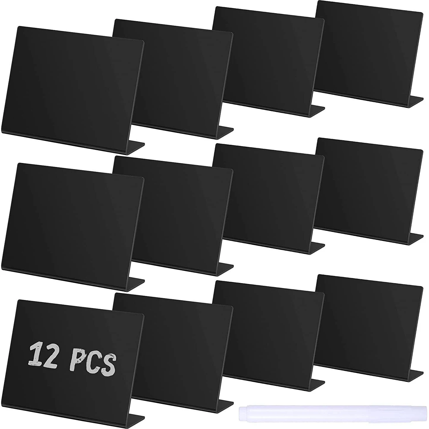 

12PCS Acrylic Plexiglass Wedding Party Table Top Display Countertop Home Tabletop Counter Decoration Small Blackboard Sign