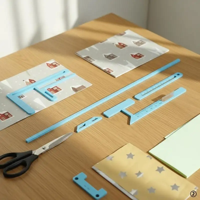 6Pcs Easy to Use Scrapbooking Tool Kit for Beginners Bookbinding Stencil Set Creative DIY Paper Craft for Planners and Albums - 4