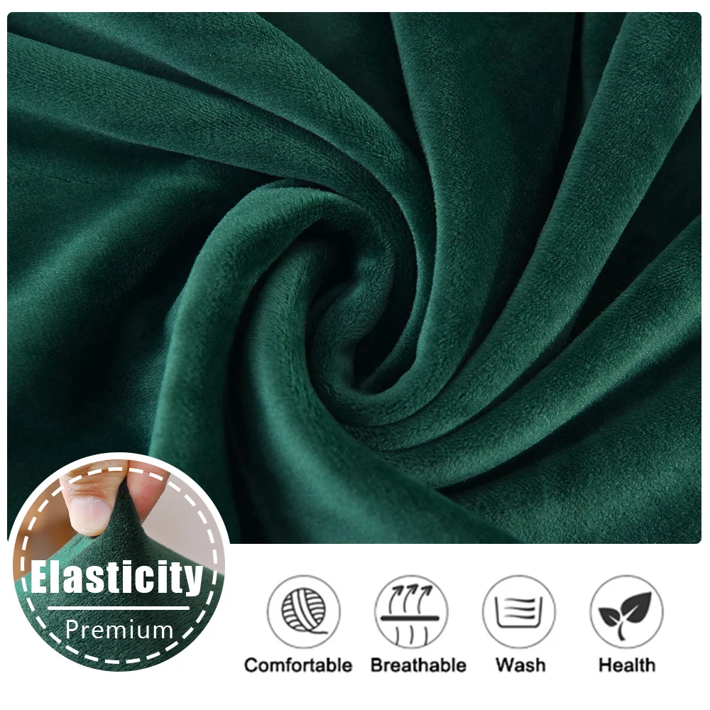 Super Velvet Short Back Chair Cover Stretch Bar Stool Chair Cover for Dining Room Hotel Banquet Club Home Decor Chair Slipcovers 6