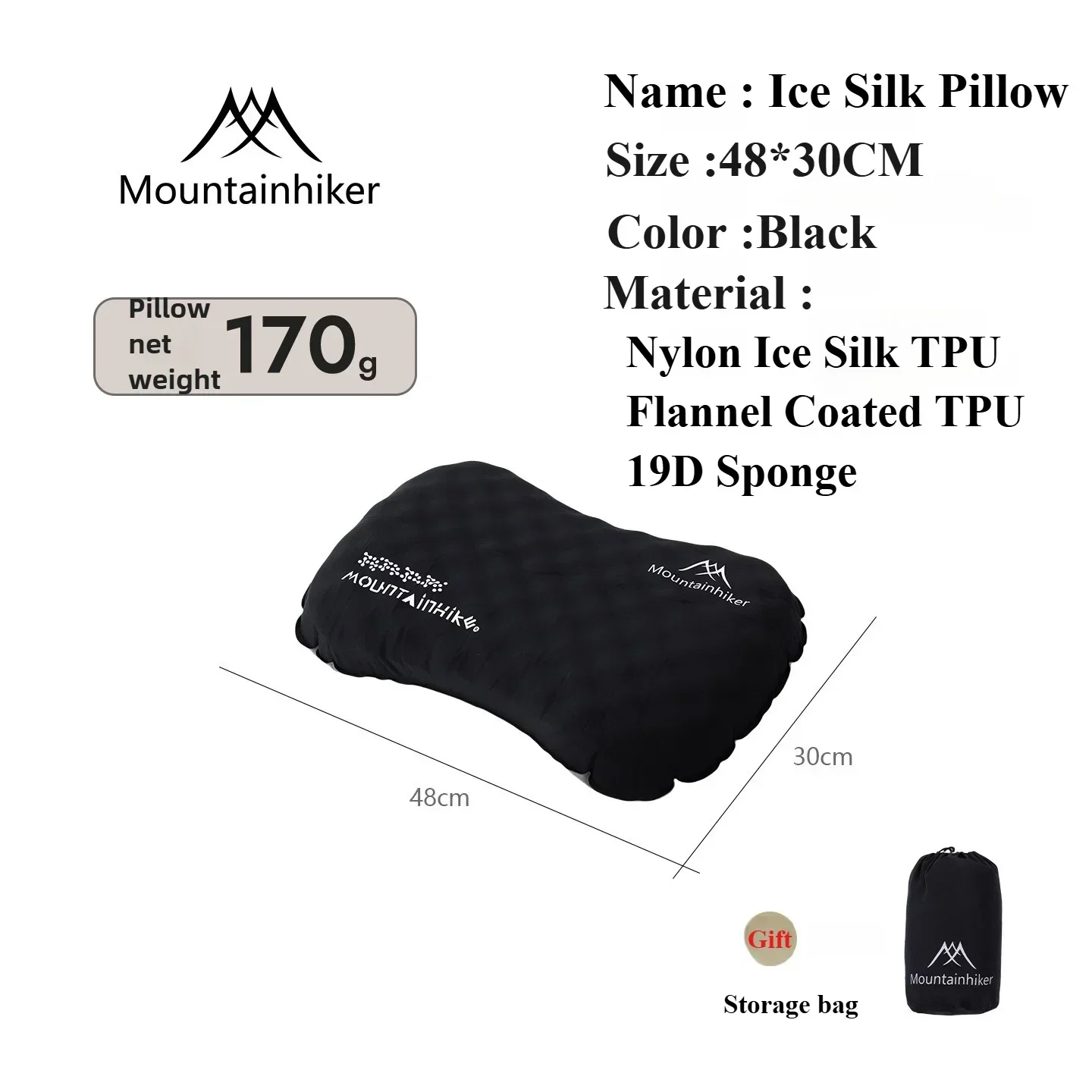Ultra-Comfort Ice Silk Inflatable Travel Pillow for Camping and Napping