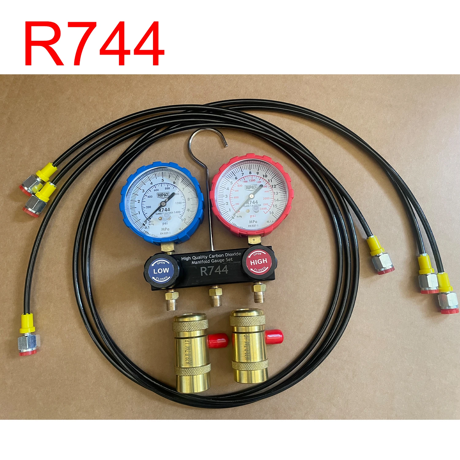 R667 매니 폴드 게이지 세트 압력계 진단 도구 r667 커플러 어댑터 커넥터가있는 AC 에어컨 냉매 가스