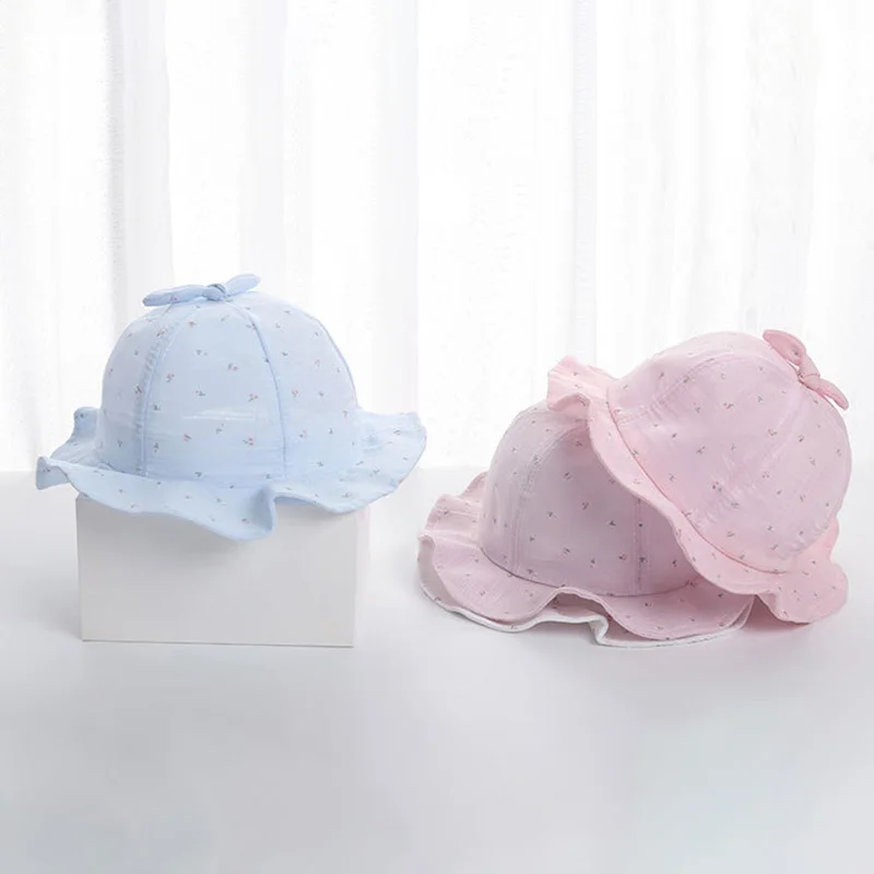 Chapeau de soleil pour filles, 1 pièce, casquette Panama en coton respirant à fleurs, à la mode, mignon, pour enfants, printemps et été, chapeaux d'extérieur, réception-cadeau pour bébé_voghion.com