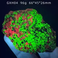 Spécimen minéral de Willemite naturel américain rouge feu et vert fluorescent pour la guérison, l'enseignement et la décoration intérieure 4