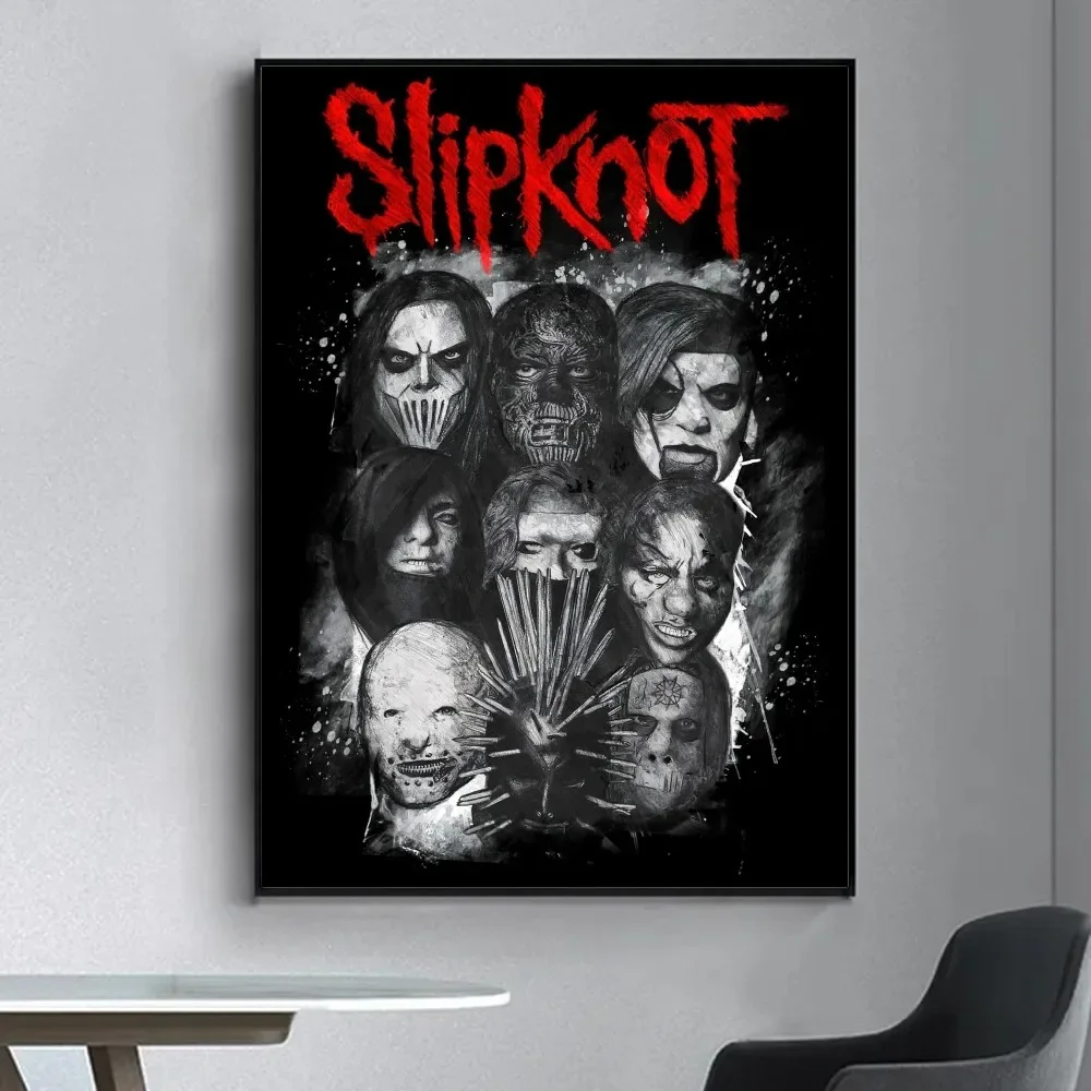 Vintage Posters Poster Prints Rock S-Slipknot Band Posters Fancy Wall Sticker for Living Room Bar Decoration Vintage Decorative Painting Middle