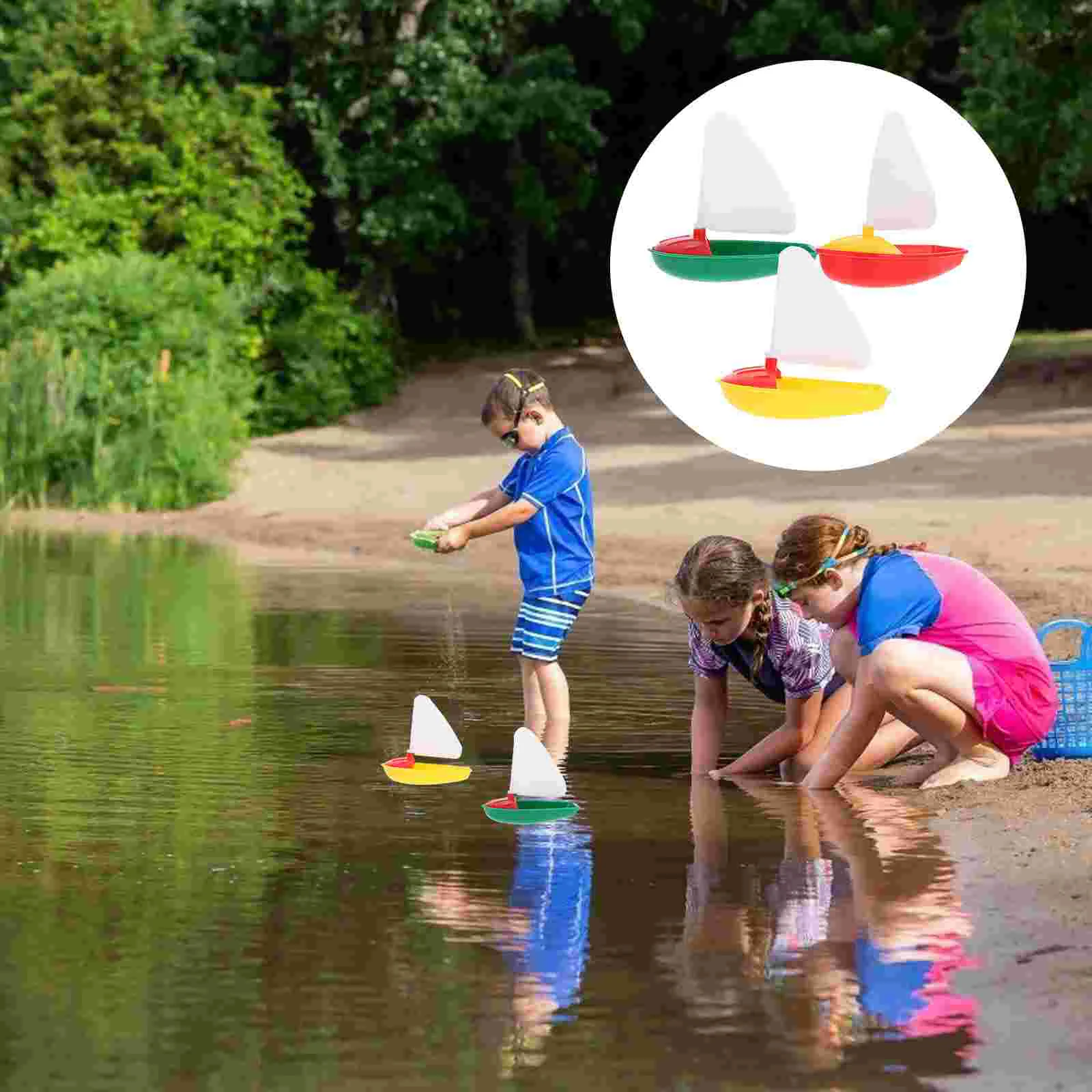 

3pcs Sailboat Toys Bath Pool Toys Bathtub Toys for Children Todders Kids Size ( )