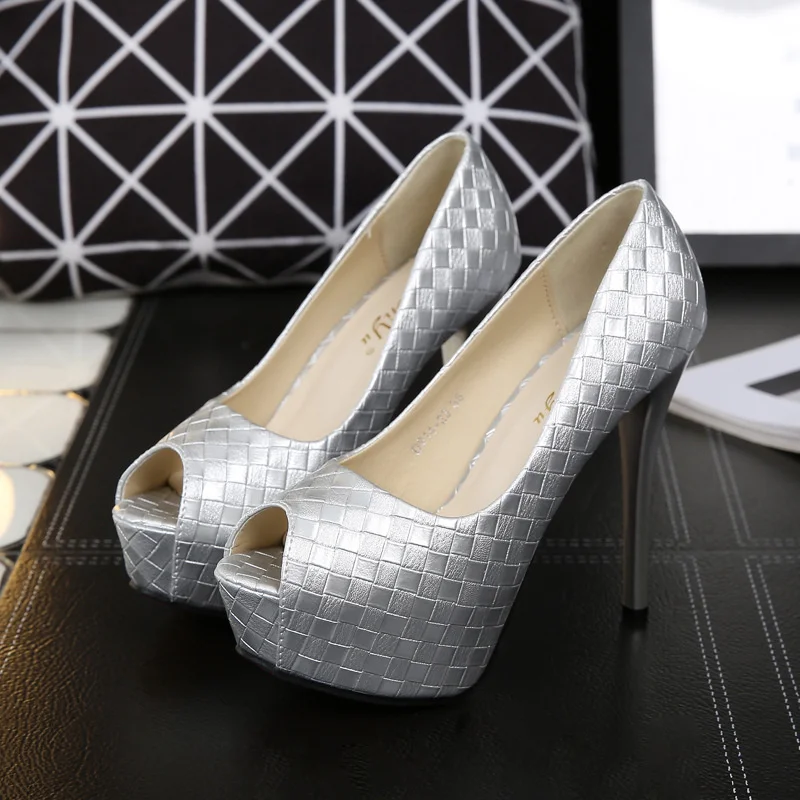 En 2022, tacones altos negros y plateados, tacones altos para mujer, telas  simples con cojines y aberturas se usarán para oficinas y|Zapatos de tacón  de mujer| - AliExpress