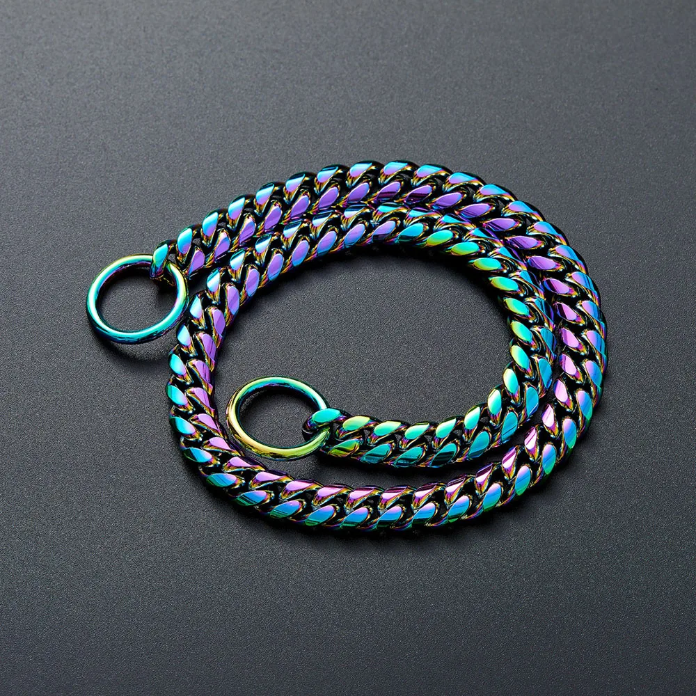 Title 11, Gold Chain Dog Collar 10mm Fashion Dog Cuban Li...
