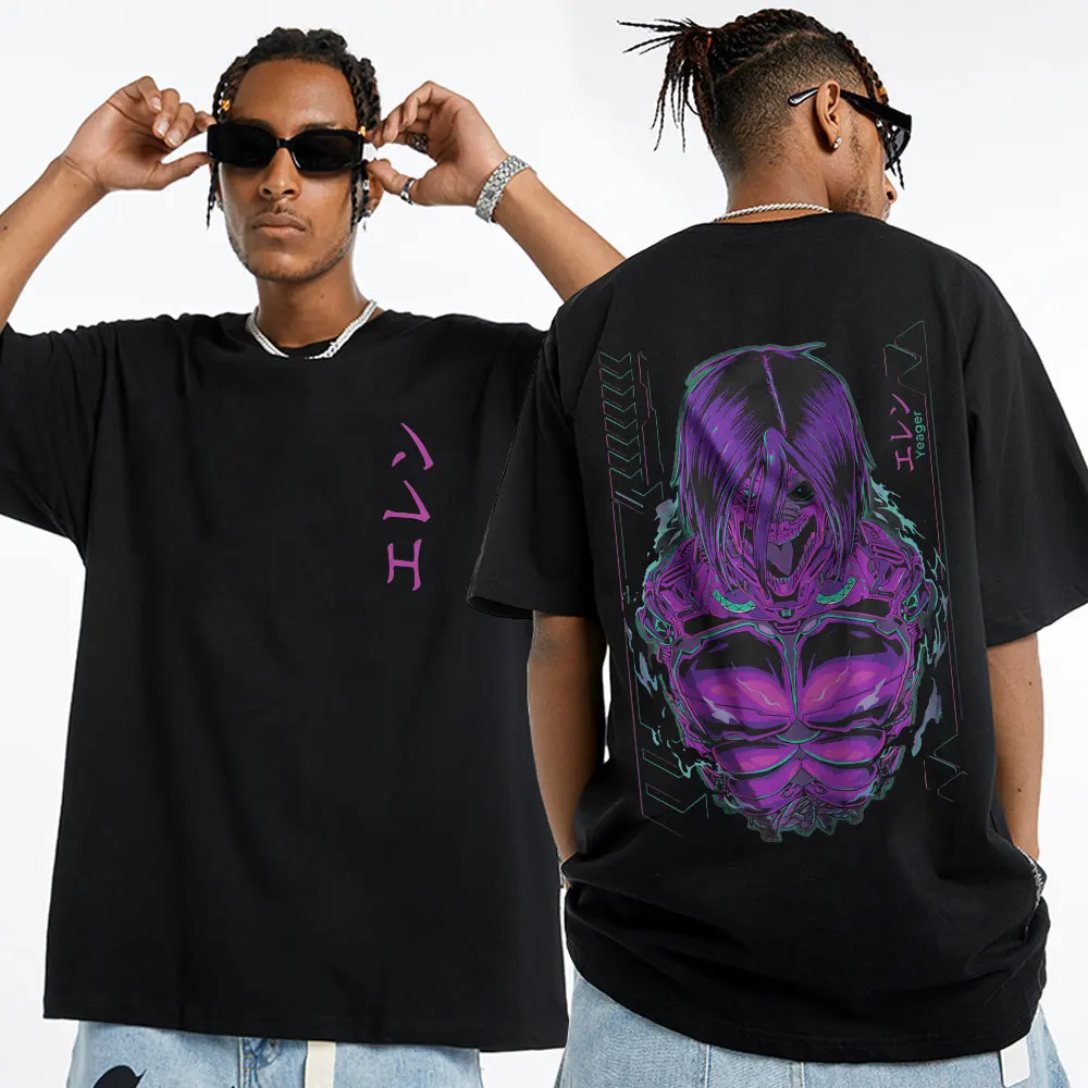 

Japanese Anime Attack on Titan T-Shirt Ackerman Mikasa Eren Jaeger Cherry Blossom Graphics Logo T Shirt Men's Women's Clothes
