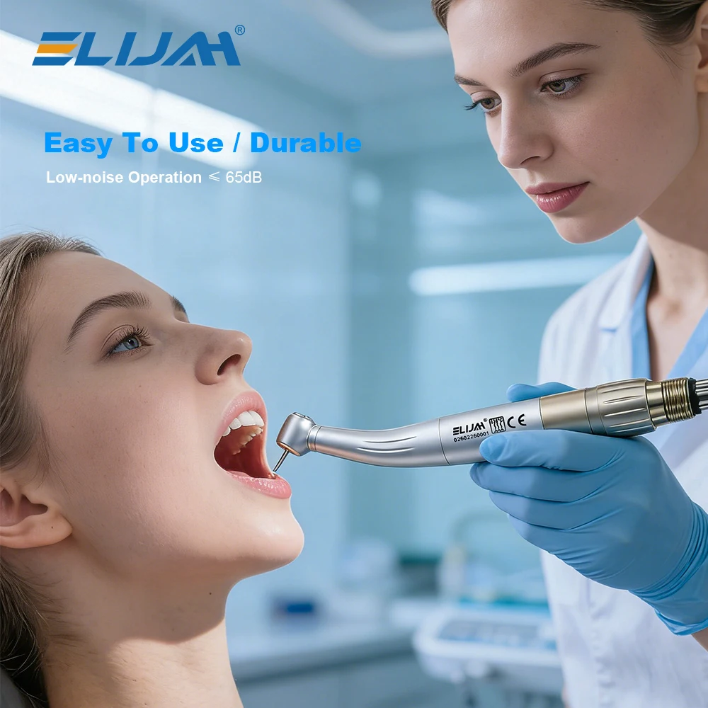 ELIJAH Acoplador Rápido de 2/4 Orificios Compatible con Rodamientos Cerámicos NSK, Botón de Triple Pulverización de Agua, Pieza de Mano de Alta Velocidad, Herramientas Dentales