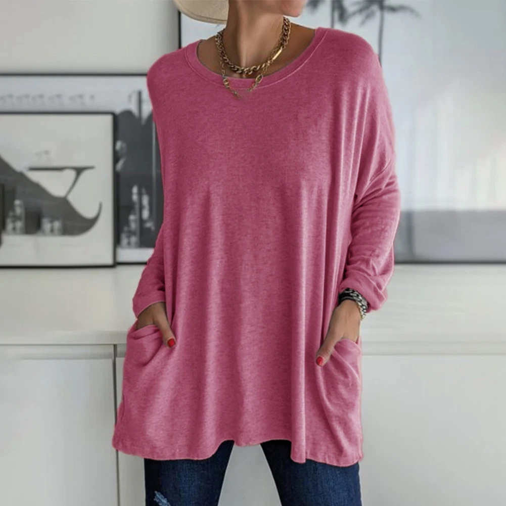 

Stylish Blouse Long Sleeve Comfortable Crew-Neck Daily Lightweight Long Sleeve Polyester Regular Slight Strech