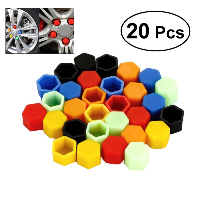 

20pcs/lot 19mm Universal Car Wheel Hub Lugs Nuts Bolts Rims Cover Dust Protective Cap Hexagonal Socket Chrome Tyre Screw A30