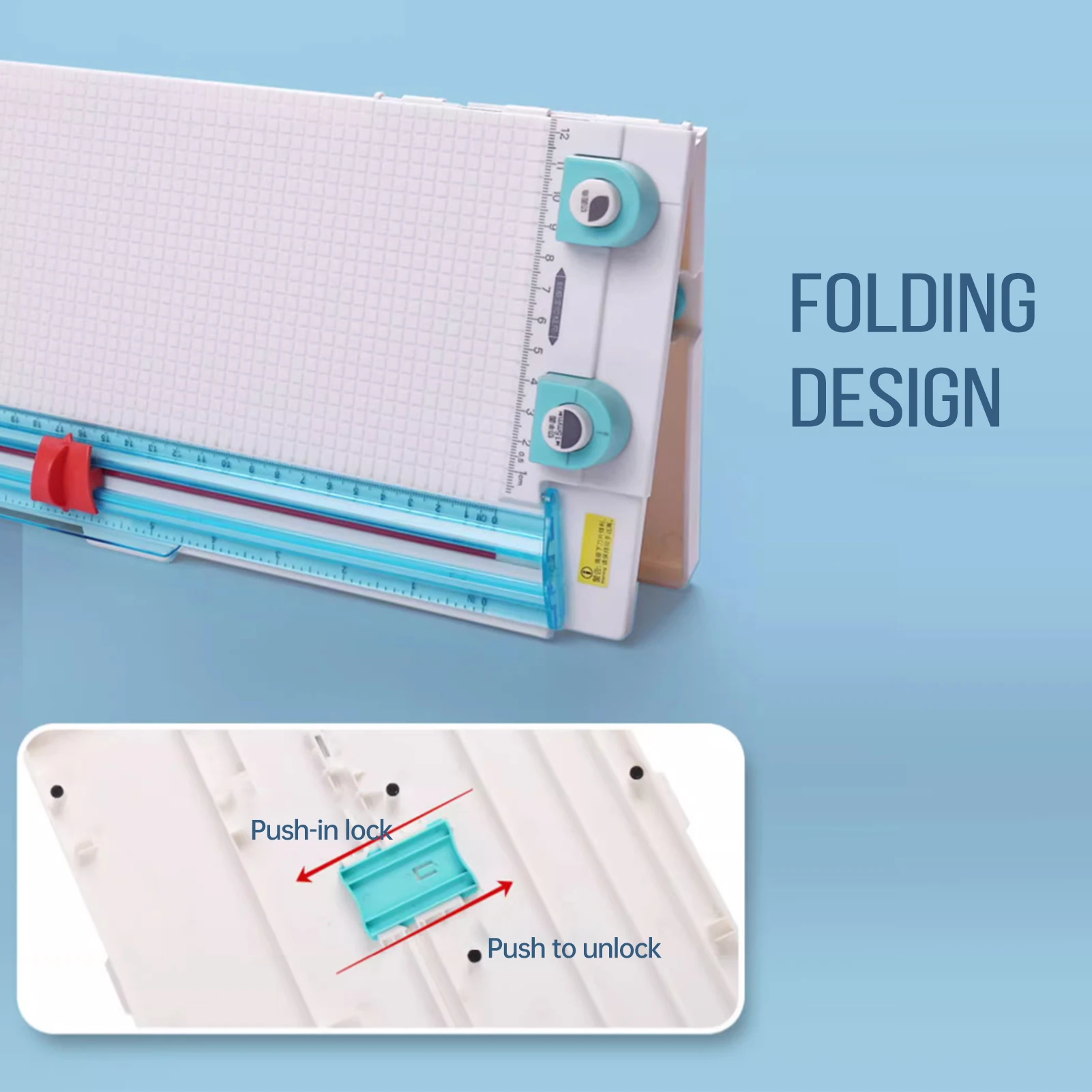 KW-trio 13095 Paper Trimmer Scoring Board 7 in 1 Craft Paper Cutter Blades Scoring Tool with Folding for Making Photo