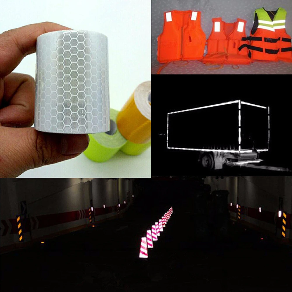 Warning Light Reflector Protective Sticker Reflective Film Car Reflective Safety Strip Stickers 5cm 1/3/5/10M 20M 1PC