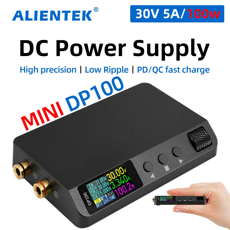 ALIENTEK DP100 DC Power Supply Adjustable 30V 5A Laboratory Bench Power Supply Portable Regulator Switching Digital Power Supply