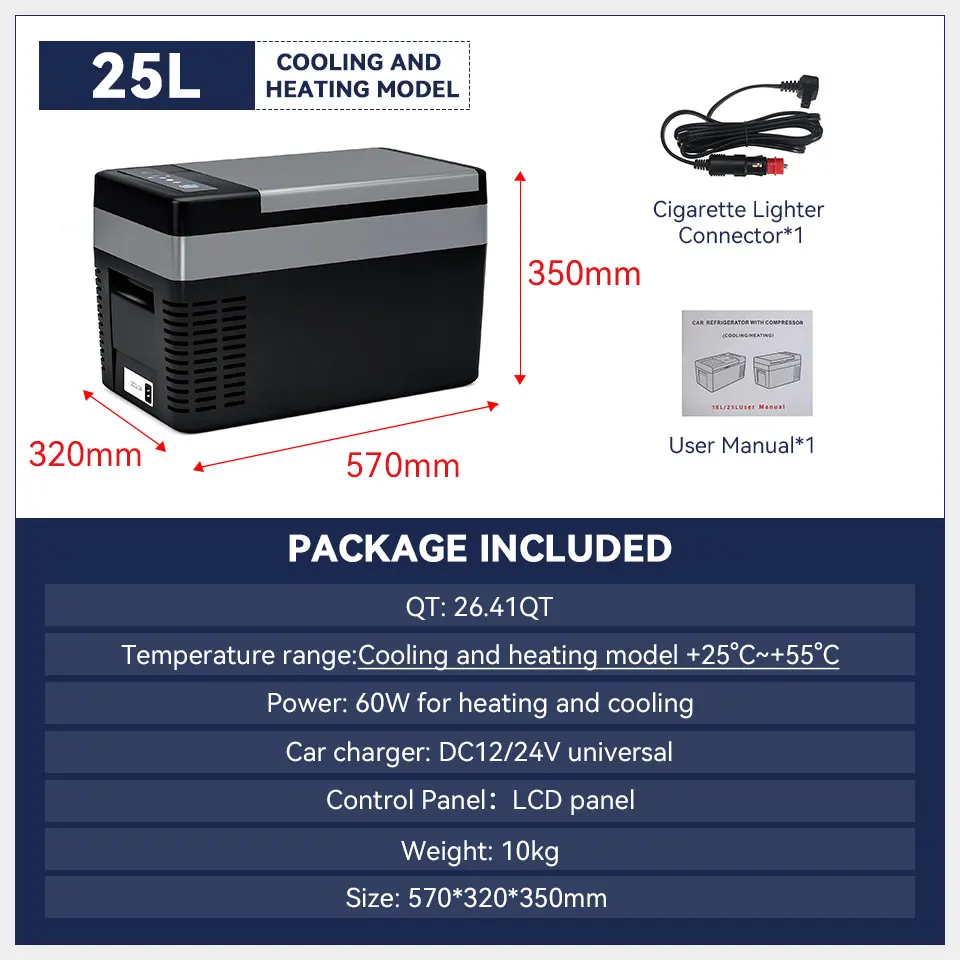Hcalory 20L 30L 55L 12V 220V Auto Kühlschrank Mit Gefrierfach Kühler  Kompressor Einstellbare Temperatur Control für Lkw Lkw Stick