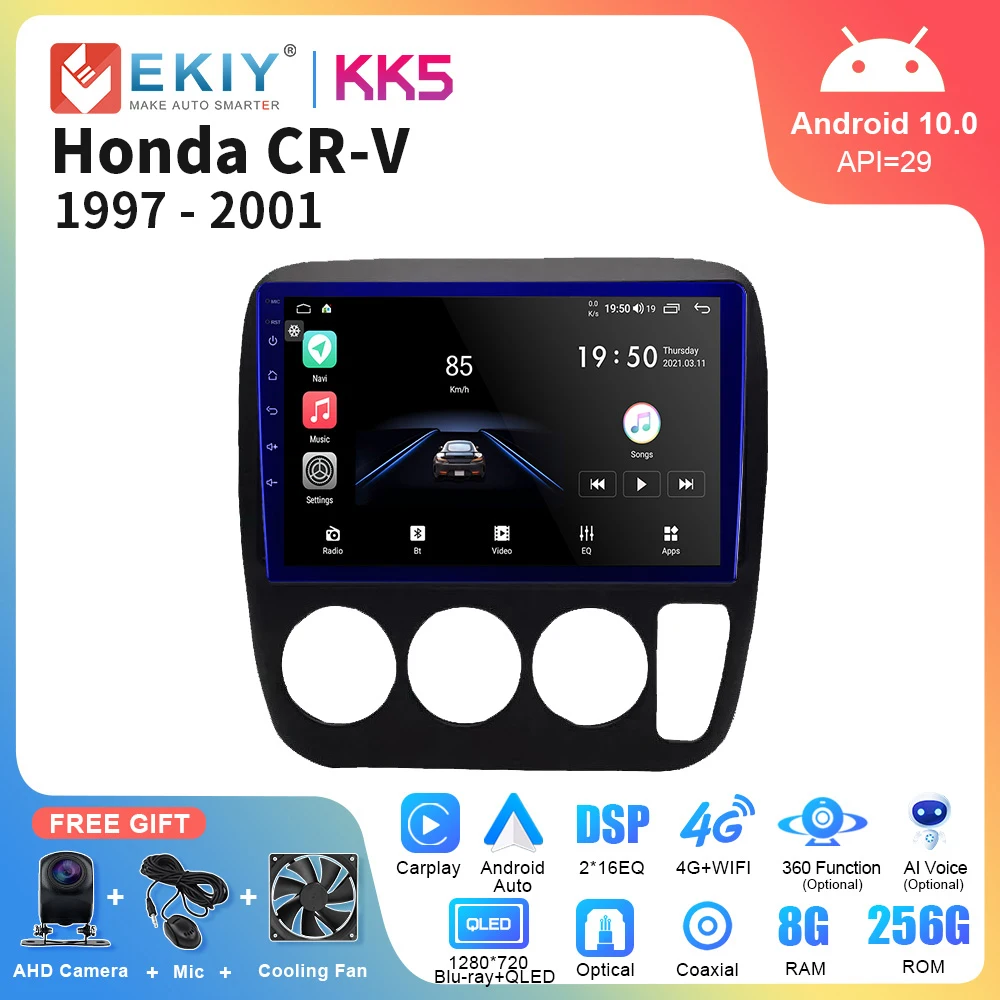 

EKIY KK5 2 Din Автомобильный радиоприемник Стерео Carplay Android Auto для Honda CRV CR-V 1995 1996 1997 1998 1999 2000 2001 Мультимедийный плеер GPS