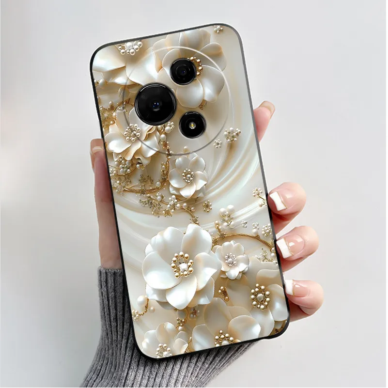 Luxury Fashion Butterfly Flowers Black Soft Silicone Shockproof Phone Case Cover