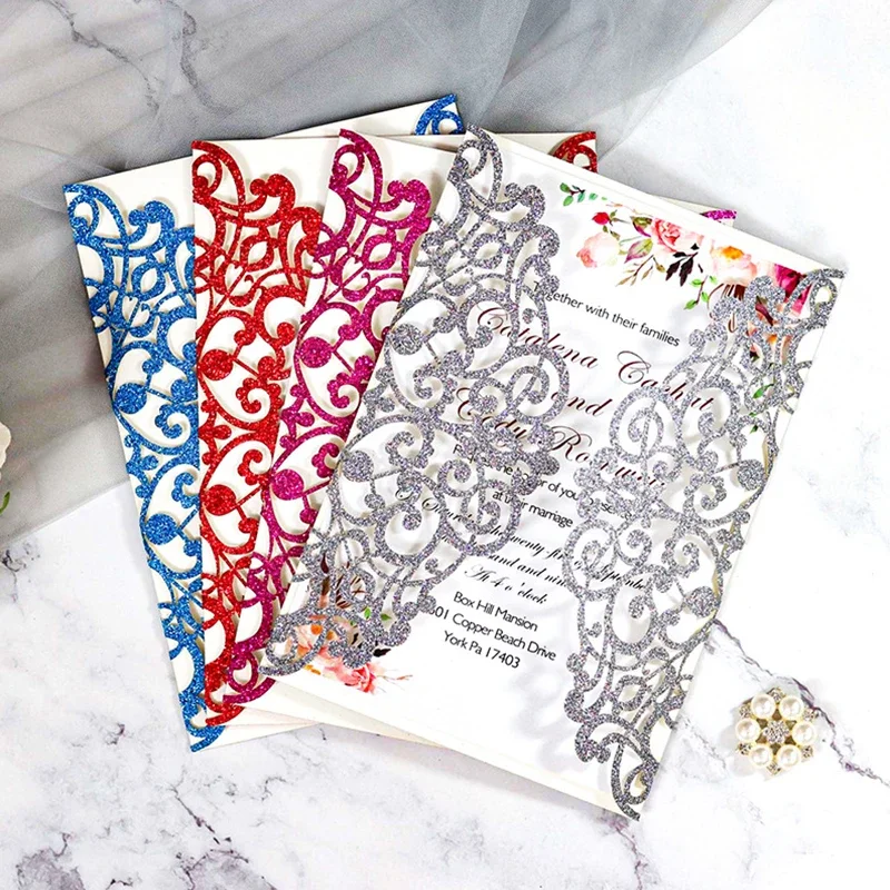 10Pcs Wedding Invitations Cards Tags Greeting Card Vintage Wedding Bridal Shower Engagement Sweet Birthday Gift Party Supplies
