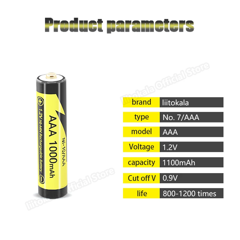 Liitokala Aaa 1000mah aa 2600mah Nimh 1.2v Bateria Recarregável Apropriada para Brinquedos Ratos com 2pc Aaa aa Bateria Suporte Peças - Image 6