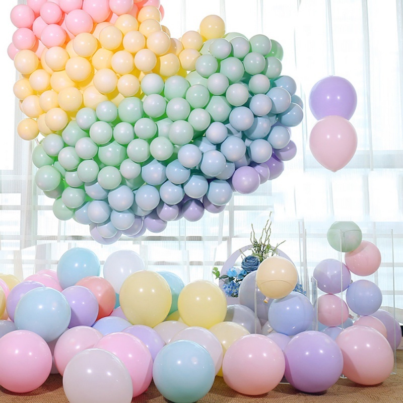100pcs 5-12'' Latex Macaroon Balloon Kids Birthday Wedding Balloons Party Wedding Decoration Sweet Colorful Air Ball Arch Baloon