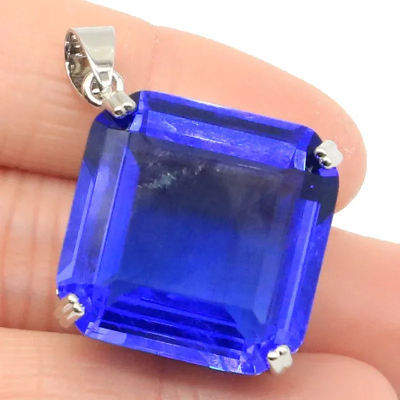 12g Customized 925 SOLID STERLING SILVER  PENDANT London Blue Topaz Orange Spessartine Garnet Peridot Aquamarine Tourmaline
