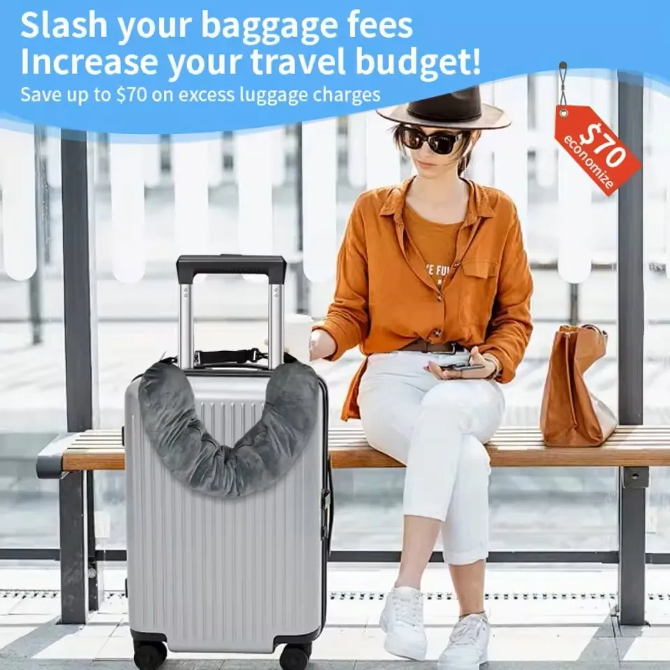 Deluxe Adjustable Travel Pillow with Storage Pouch - Comfortable & Lightweight Neck Support