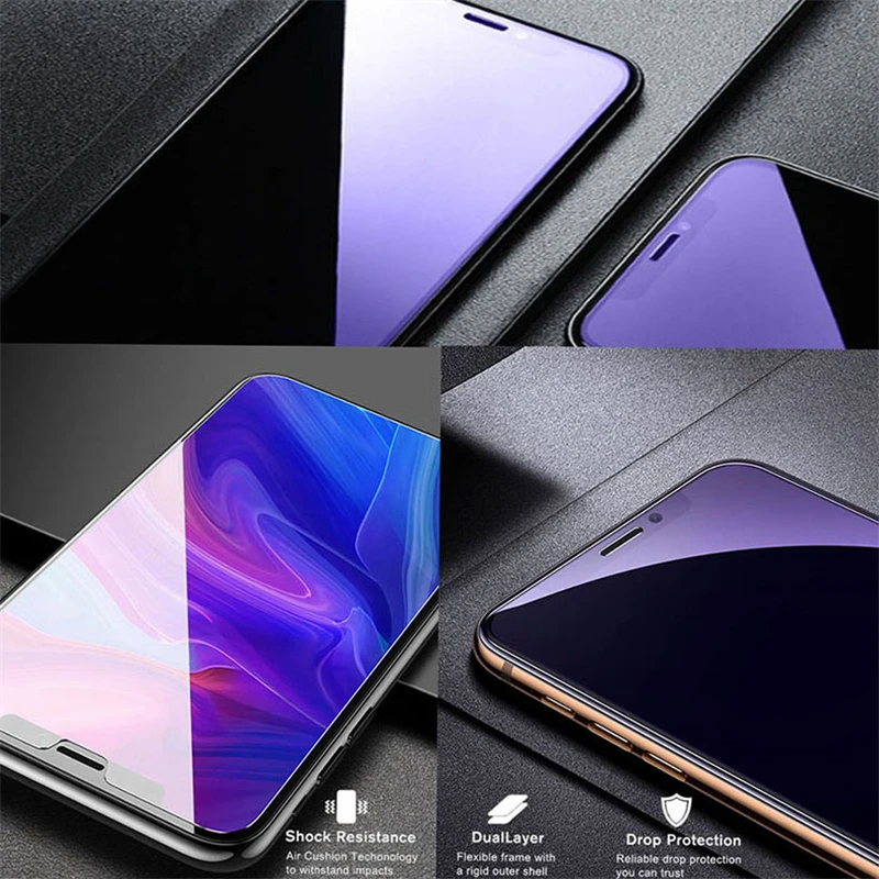 6in1 [3pcs Anti-Spy (Blue Ray) Glass +3pcs Lens] Privacy Screen Protector For iPhone 15 14 13 12 Pro Max Plus Tempered Film