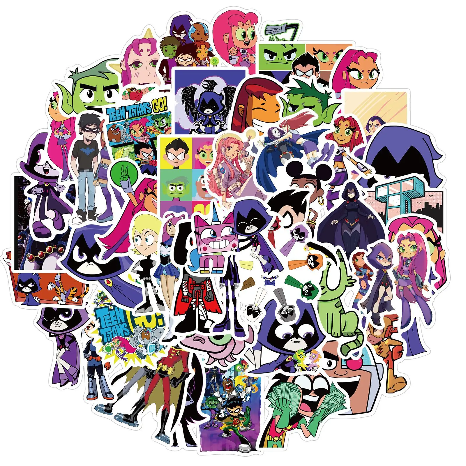 Teen Titans Graffiti Sticker Pack - 50pcs Waterproof Decorative Set
