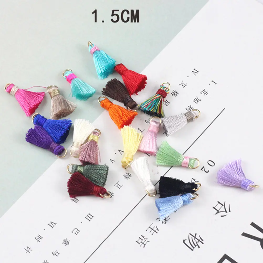20개 다양한 색상의 미니 태슬, 쥬얼리 제작 DIY 공예용 태슬 참, 목걸이, 팔찌, 귀걸이, 열쇠고리, 휴대폰 장