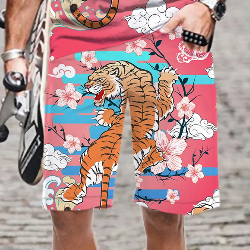 

Loose Swimming 3D Printed Oversized Men Shorts Elastic Waist Mens Clothing Fashion Man Men's Summer Shorts Harajuku Comfortable