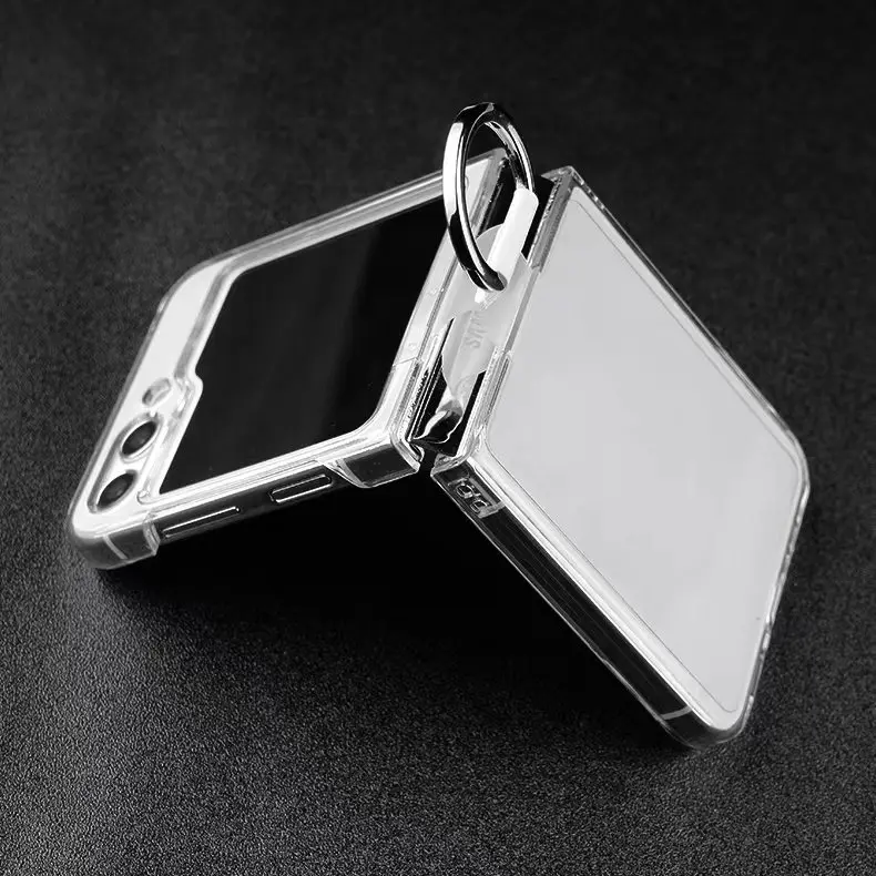 Transparent Ring Holder Shockproof Phone Case - 2-Piece Protective Back Cover Set