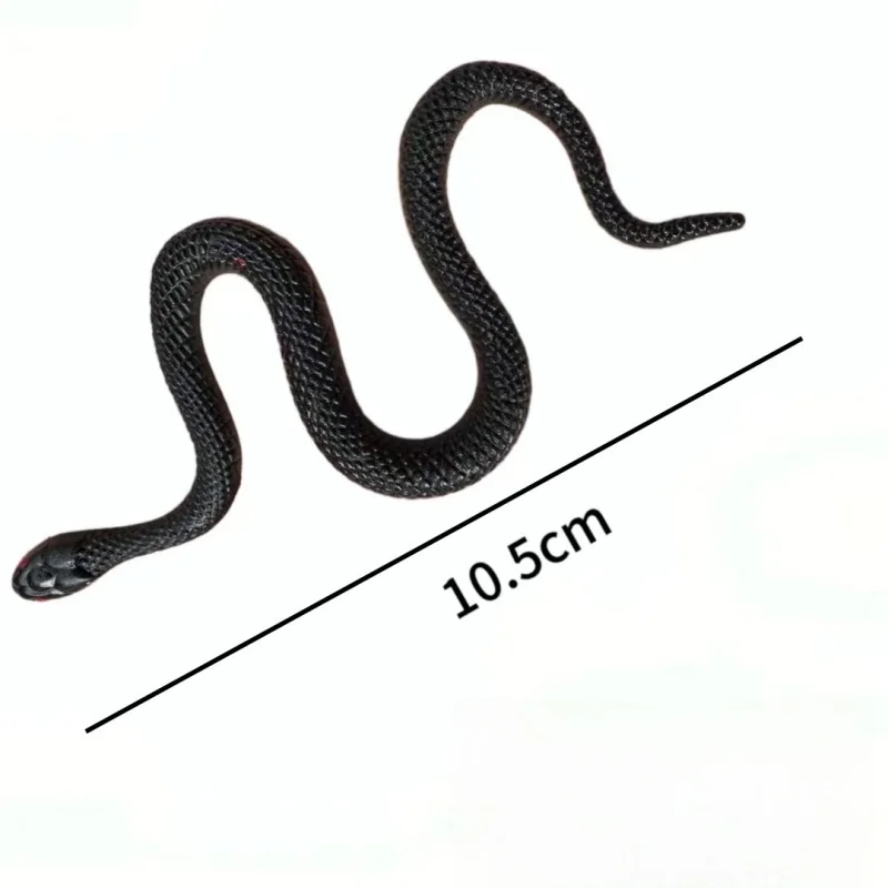 10cm 15Pcs Fake Rubber Toy Snake Simulation Soft Glue Snake Scary Halloween To Scare Birds Props Prank Trick Toy Gift