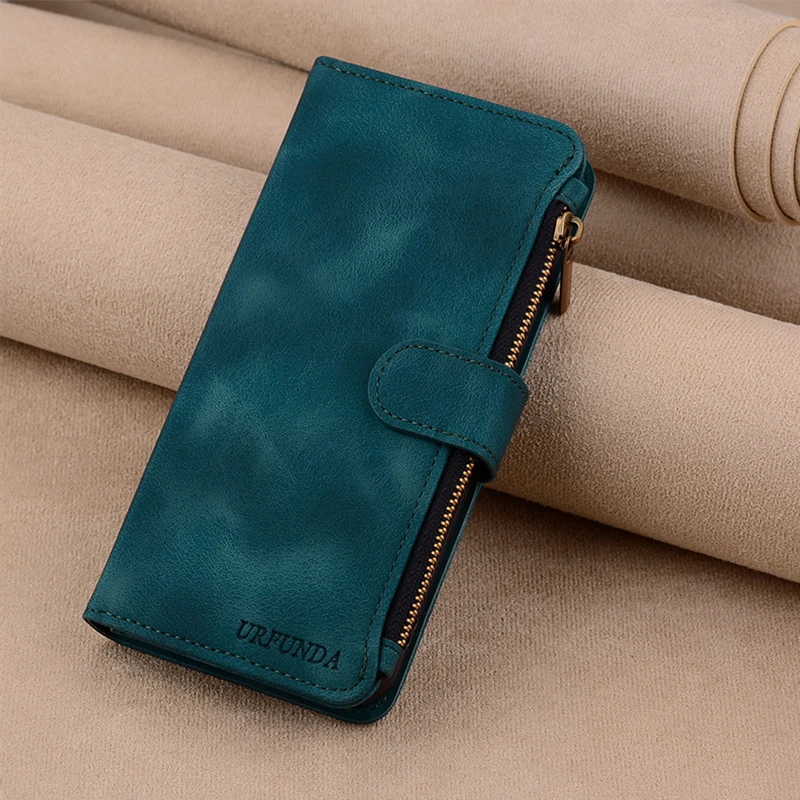 Leather Flip Zipper Wallet Phone Case - Stylish & Secure Design