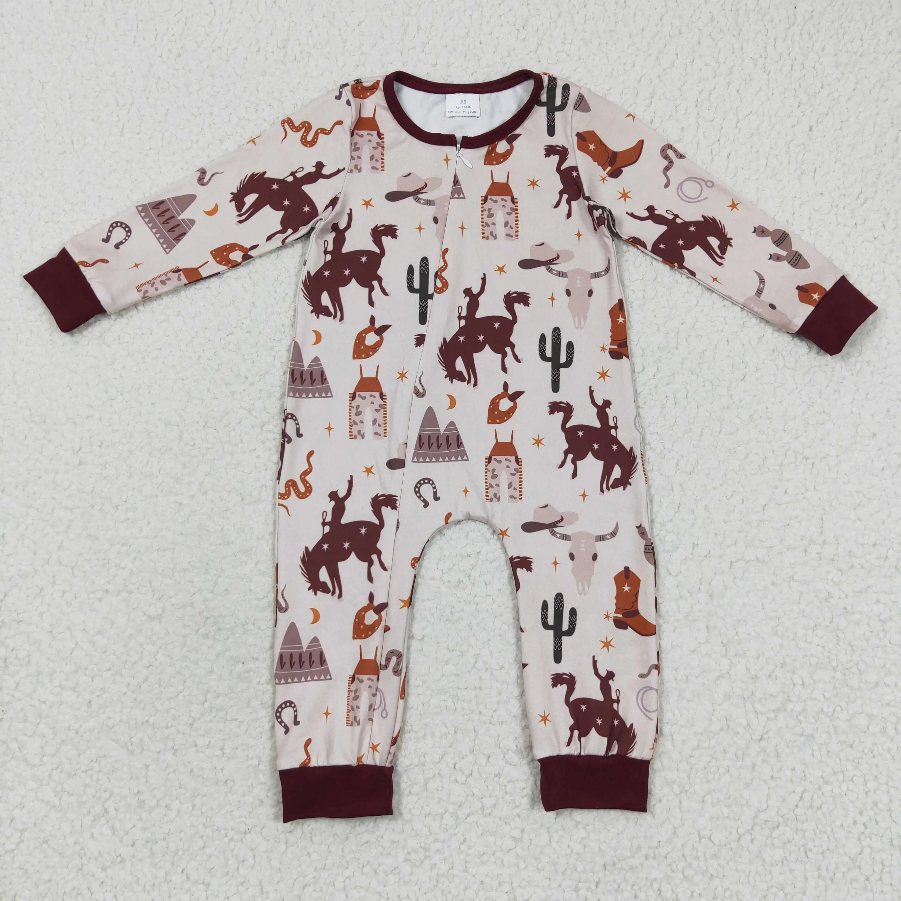 

2023 New Arrivals RTS Baby Western Boutique Toddler Cowboy Bodysuits Newborn One-Pieces Rompers