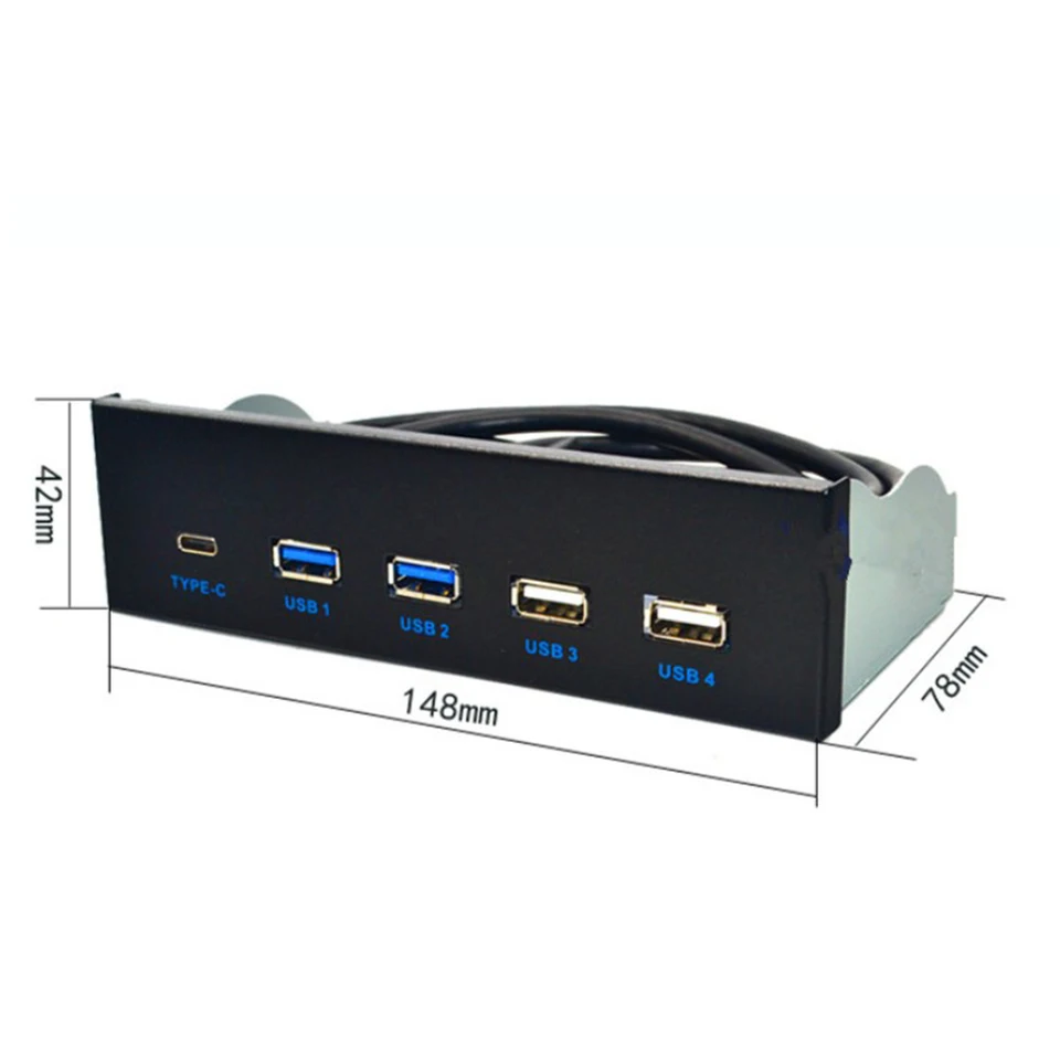 Support de panneau avant HUB USB 3.0, 19 + 1, 20 broches, 4 ports USB 3
