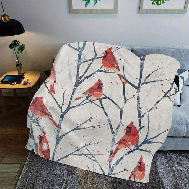 Red Bird Winter Blanket 3