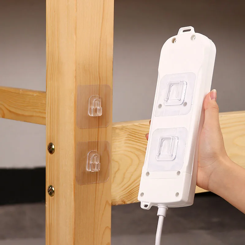 10pcs Double Sided Adhesive Wall Hooks Invisible Traceless Snap Hook Wall Storage Holder Bathroom Kitchen Bedroom Hook Kit