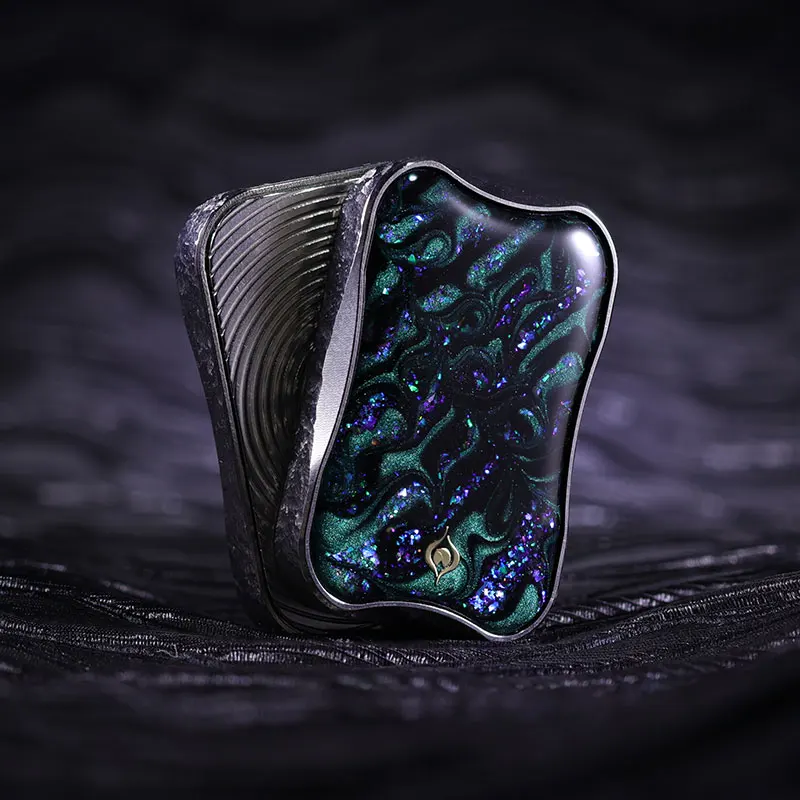 Peacock Aura Sand Floating Fidget Slider Metal Stress Relief