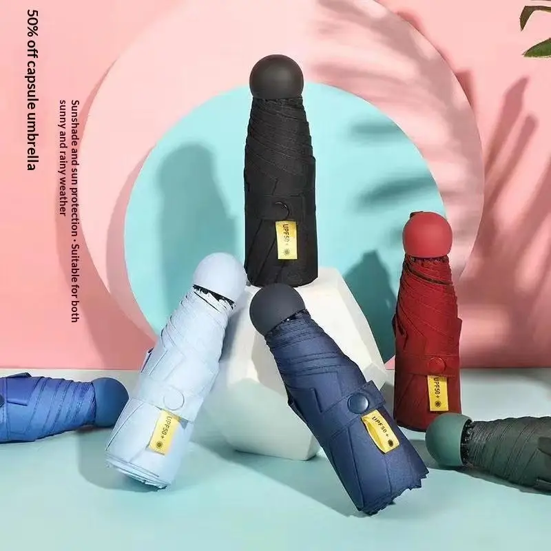 Compact Ultra-Lightweight 5-Fold UV Protection Travel Umbrella