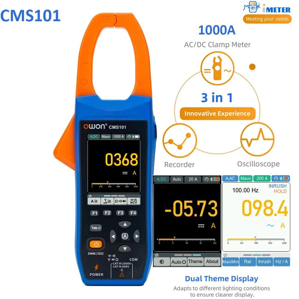 CMS101 Three In One 1000A AC/DC Clamp Teter+Digital Oscilloscope Bluetooth Recor