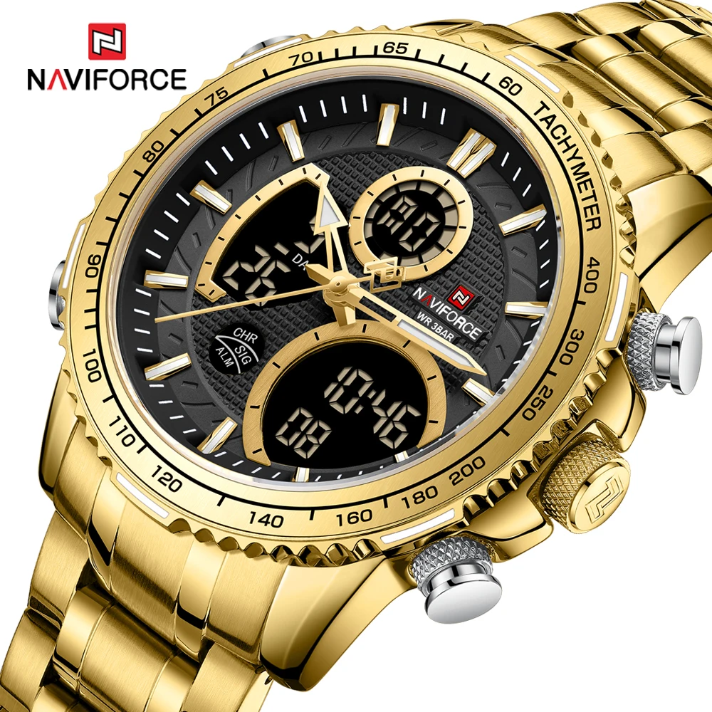 

NAVIFORCE 2023 New Sport Watch for Men Luxury Original Wrist Watch Stainless Steel Mens Dual Display Military Waterproof Watches
