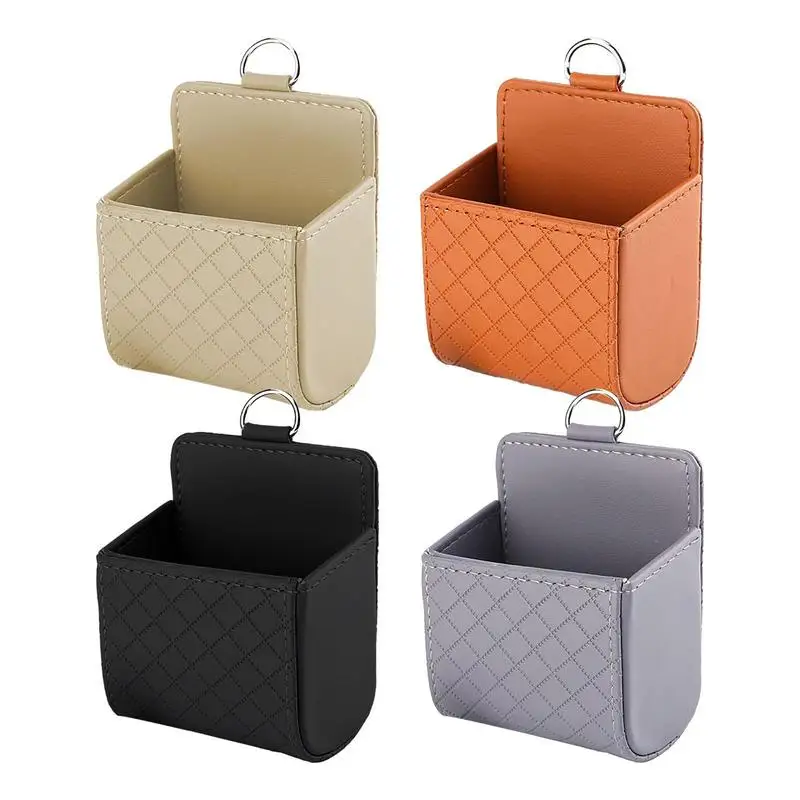 

Автомобильная сумка для хранения на вентиляционное отверстие, полиуретановый Небьющийся органайзер для хранения, автомобильный держатель для выхода воздуха, держатель для телефона с клетчатыми узорами