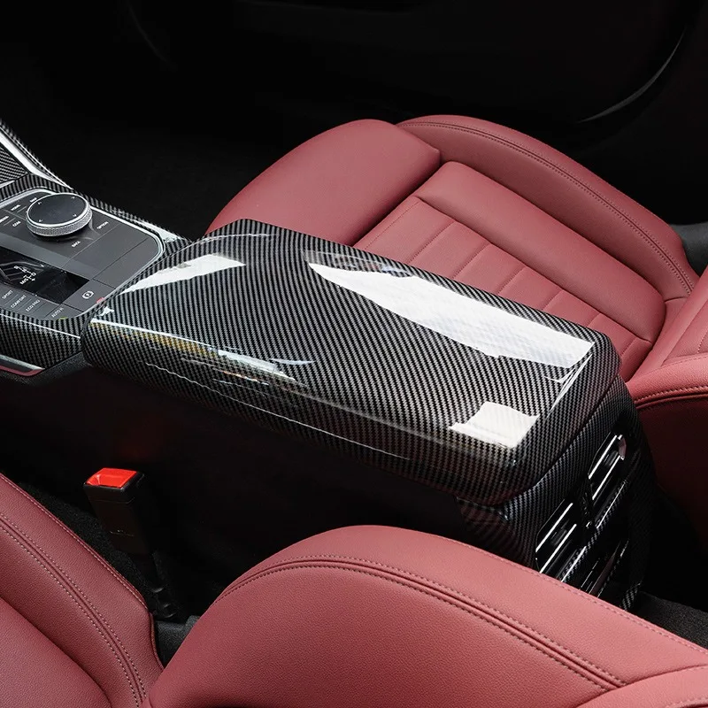 BMW 3 시리즈 4 시리즈 G20 G21 G22 2020-2022 ABS 카본 파이버 자동차 기어 패널 커버 인테리어 키트 트림 스티커 자동차 액세서리