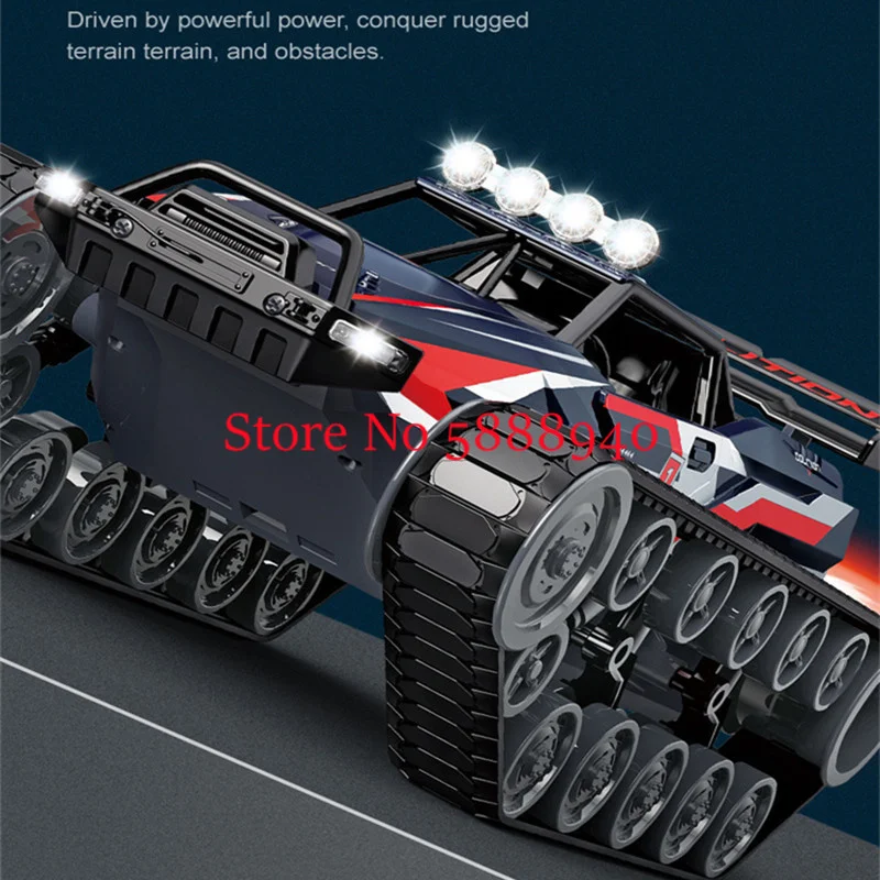 Crawler Type Spray Remote Control Tank 1:12 4WD Large Scale All Terrain Off Road High Speed Alloy Tracked RC Truck Vehicle Toy 4