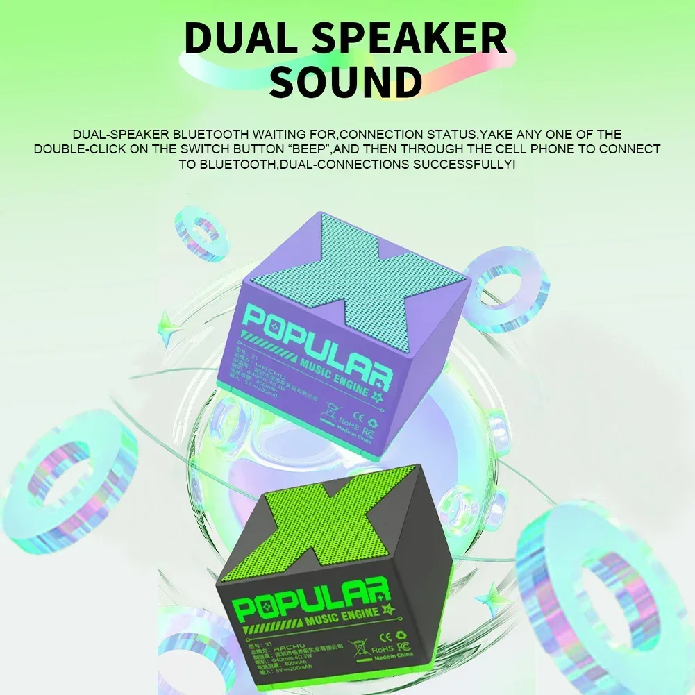 X1 Wireless Bluetooth 5.0 Mini Audio Portable Speaker Full-Range Sound USB Rechargeable HIFI Player For Laptop PC