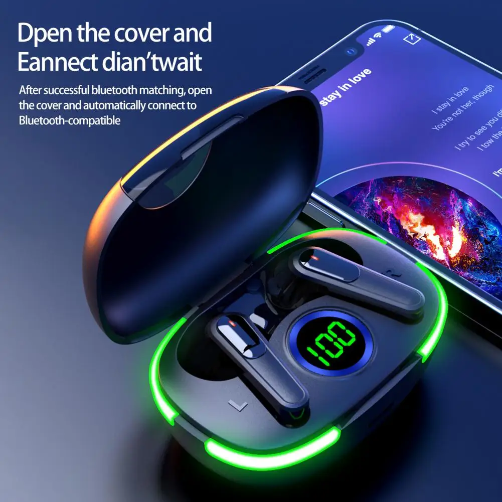 

Earphone 1 Set Universal IPX4 Waterproof Stable Transmission 8D Sound Quality Wireless Headphone Digital Device