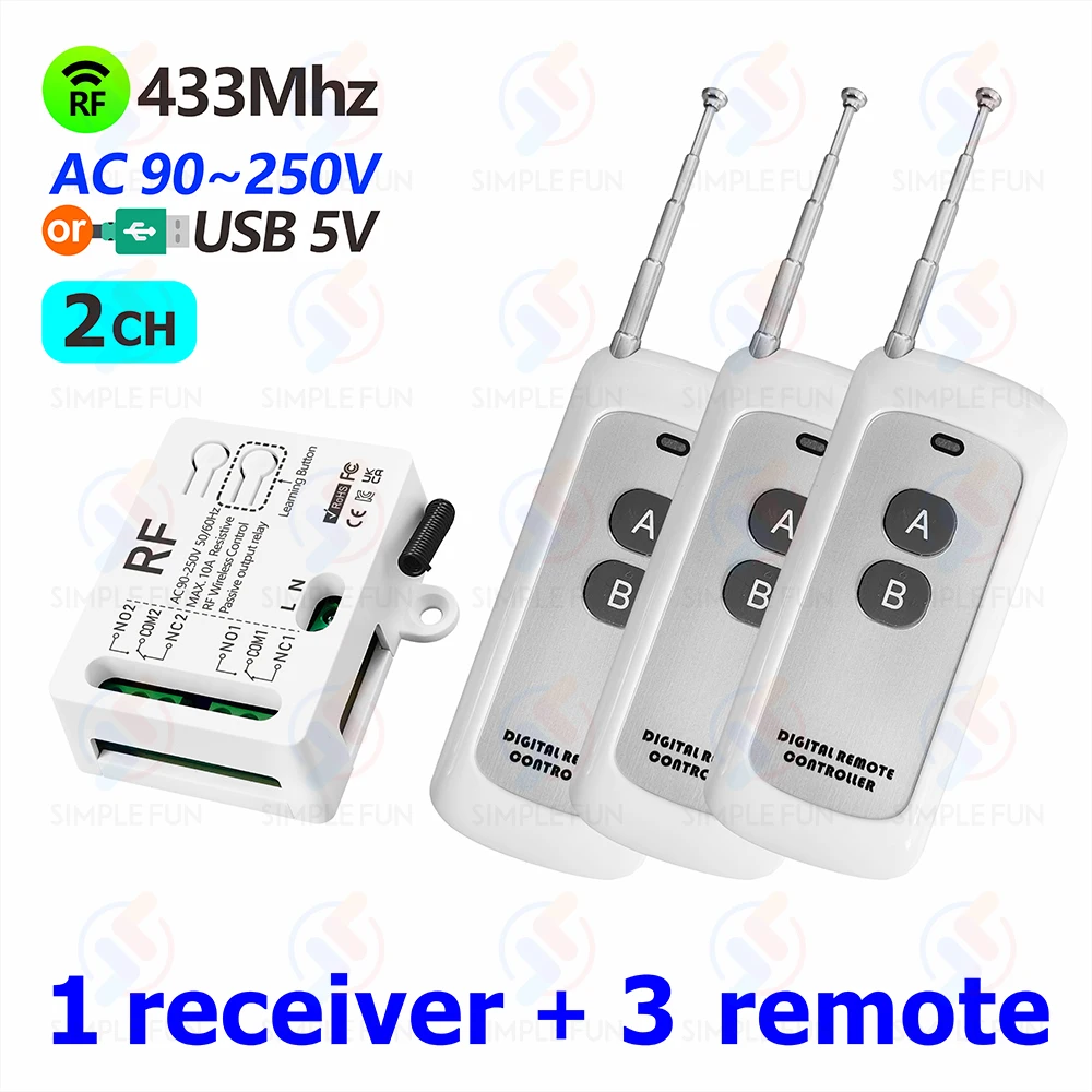 1Receiver 3Remote