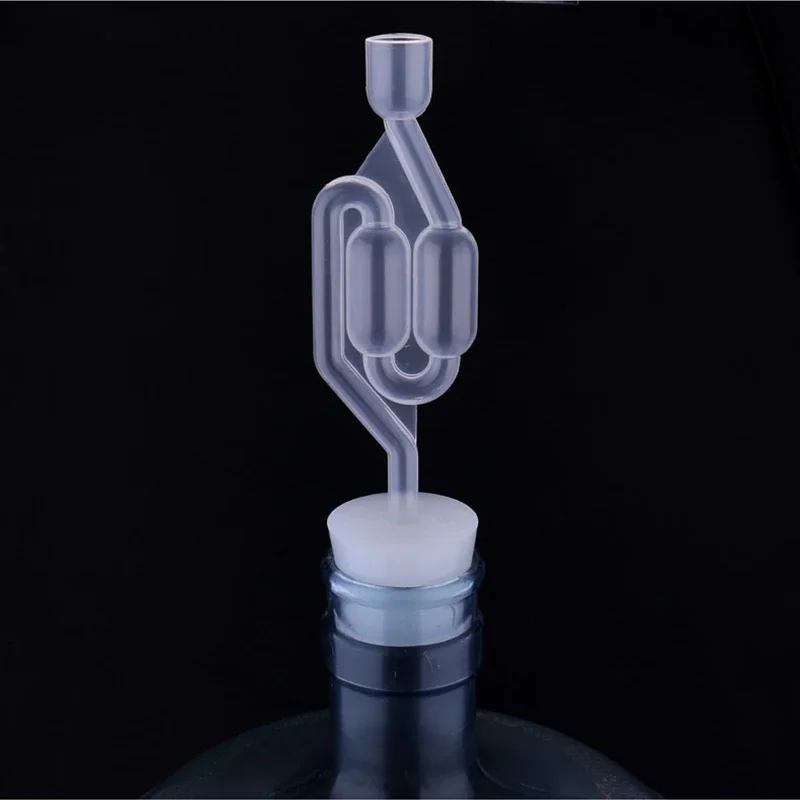 Airlock Stopper 5 Pieces S-Shape Airlocks Homebrew Bubble Airlock Carboys Stopper & Fermenter Seal Valve With Food Grade Grommets Wine Making