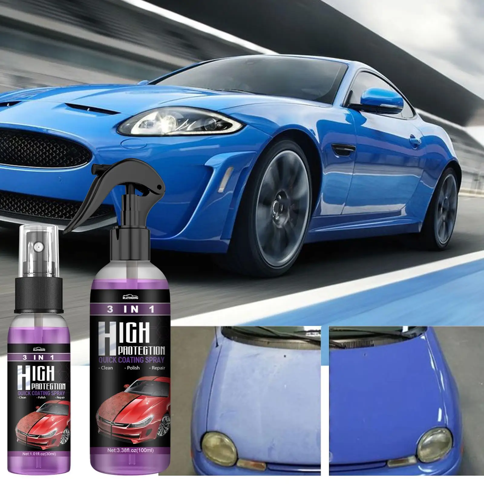 3 In 1 Quick Coating Spray High Protection Car Coating Waterless Car Wash Ceramic Spray Quick