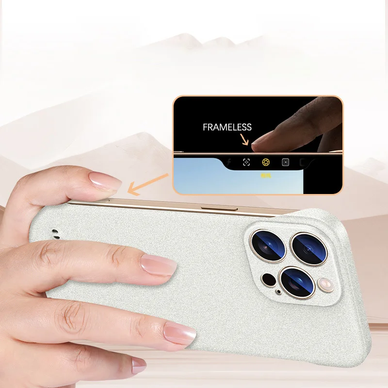 Luxury Matte Frosted Frameless Ultra Thin Case with Hard Lens Protection